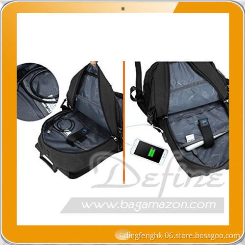 Black Laptop Backpack with USB Port